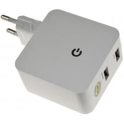 Powery USB nabíječka, síťová nabíječka s USB, USB Reisenabíječka s Auto-ID Funktion 2,4A bílá__1