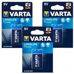 Varta 3 Batterien 6LF22, PP3, 6LR61, 9V-Blockbatterie 3x 1ks balení