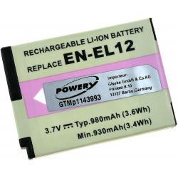 Powery Nikon EN-EL12 980mAh Li-Ion 3,7V - neoriginální