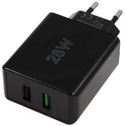 goobay 28W Dual-rychlonabíječka USB A QC 3.0 schwarz