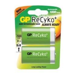 GP Nabíjecí baterie Recyko 2600 mAh D R20 - Recyko NiMH 1,2V - originální