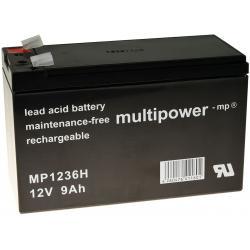 Powery MP1236H kompatibilní s YUASA NP7-12L 12V 9Ah (nahrazuje také 7,2Ah/7Ah) Lead-Acid - neoriginální