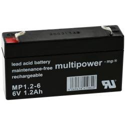 Powery olověná baterie (multipower) MP1,2-6 nahrazuje Panasonic LC-R061R3PG