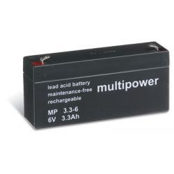 Powery (multipower) MP3,3-6 nahrazuje Panasonic LC-R063R4P 3,3Ah Lead-Acid 6V - neoriginální