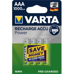 Varta Accu Rechargeable Micro AAA, Ready2Use, wiederaufladbar, NiMH 4ks balení 1000mAh 1,2V - originální