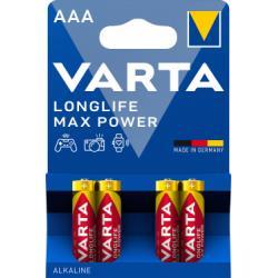 Levně Varta Batterien AAA LR03 alkalická Micro Longlife Max Power 1,5V 4ks balení