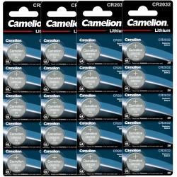 20x litiový knoflíkový článek, baterie Camelion CR2032 z.B. pro hodinky 4x 5ks balení originál