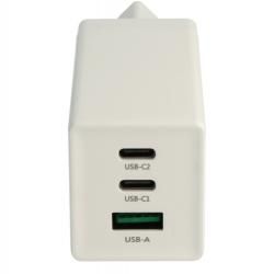 3-Port USB C Power Delivery PPS-nabíječka s 2x USB C, 1x USB A / Adapter 65W GaN bílá__2