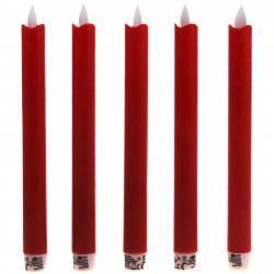 5ks-Set rote LED-Echtwachs-Stabkerzen, + dálkové ovládání originál