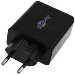 goobay 28W Dual-rychlonabíječka USB A QC 3.0 schwarz originál__2