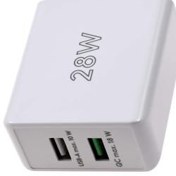 goobay 28W USB A QC Dual-rychlonabíječka - 2 Ports, Quick Charge 3.0, weiß kompakt originál__2