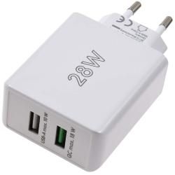goobay 28W USB A QC Dual-rychlonabíječka - 2 Ports, Quick Charge 3.0, weiß kompakt originál