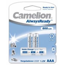 Nabíjecí AAA mikrotužkové baterie HR03 AlwaysReady 2ks v balení 800mAh - Camelion originál