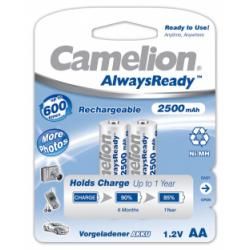 Nabíjecí tužkové AA baterie HR6 AlwaysReady 2ks v balení 2500mAh - Camelion originál