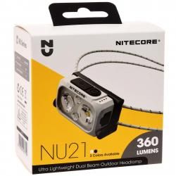 Nitecore NU21 LED Kopflampe, Stirnlampe, Headlamp, USB C, max. 360 Lumen originál