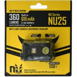 Nitecore NU25 LED Kopflampe, Stirnlampe, Headlamp Triple Output USB 360 Lumen originál