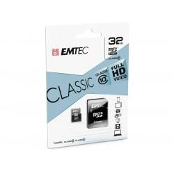 Paměťová karta EMTEC microSDHC 32GB blistr Class 10 + adaptér SD