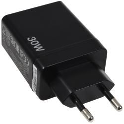 Verbatim Ladeadapter CHR-30EU1 30W GaN schwarz 2x USB A 1x USB A QC 1x USB C PD Retail originál__1